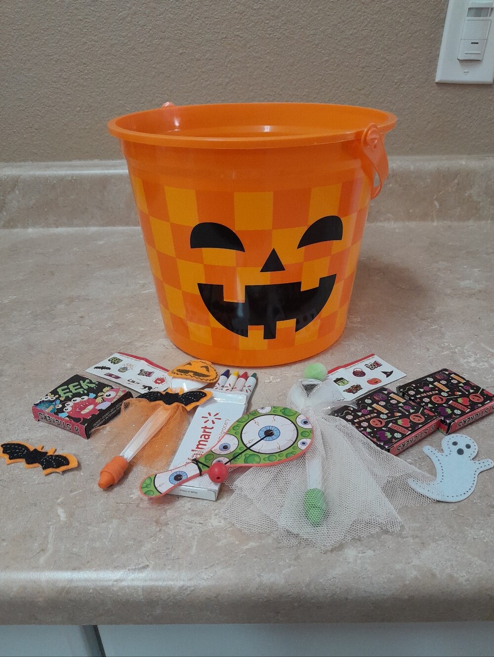 Halloween Orange Pumpkin Treat Bucket NWT Size:OS